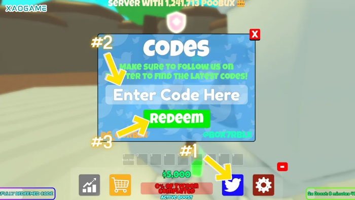 How to redeem Poo Tycoon codes