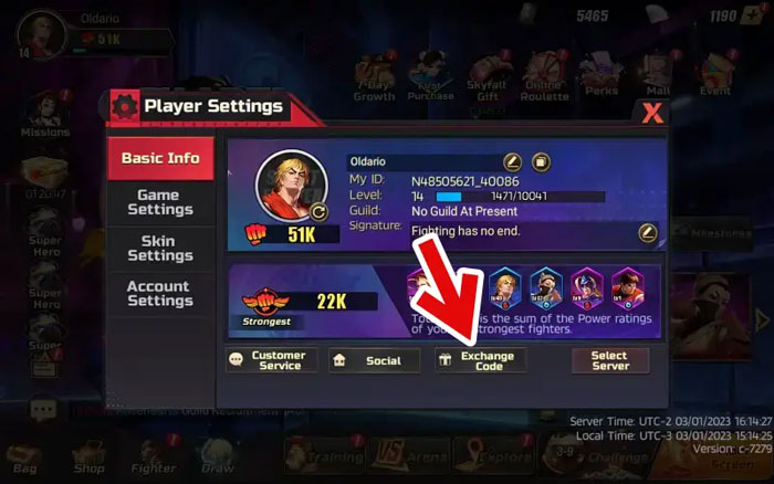How to redeem codes in street fighter duel