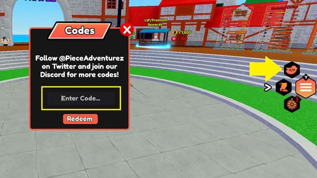 How to redeem code in Piece Adventures Simulator